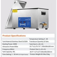 1.3L 2L 3L 6L 10L 15L 22L 30L Stainless Steel Ultrasonic Cleaning Machine Portable Heated Washing Machine For Home Appliances Denture Glasses Rings Versatile & Efficient Cleaning