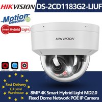 Kamera IP Hikvision 8MP DS-2CD1183G2-LIUF POE Smart Hybrid Light H.265+ MD2.0 z detekcją ludzi i pojazdów, mikrofonem, slotem na kartę SD, IP67, CCTV