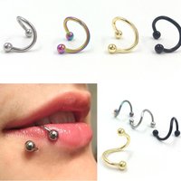 16G Stainless Steel Twist Ear Plug Earring Spiral Helix Stud Lip Ring Body Piercing Jewelry 6mm 8mm 10mm Helix Twisted Stud