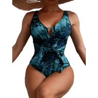 2026 V-neck One Piece Swimsuit Women Printed Sexy Swimwear Female Beachwear Bathers Bathing Swimming Swim Suit