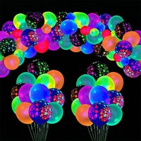 20pcs Fluorescent Neon Star Latex Balloon UV Black Light Balloon for Glow in The Dark Birthday Party Supplies Wedding Arch Decor