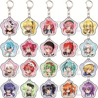 VOCALOID Star Shape 6cm Acrylic Keychains Chibi Virtual Singer Anime Bag Pendant Fan Collectible Gift