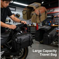 AliExpress NONE 2026 1pc Large Capacity Bicycle Side Bag Wear Resistant Canvas Pack For Motorcycle Electric Bike Outdoor Storage