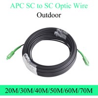 Fiber Optic Wire APC SC to APC SC Optical Single-mode 1-core Outdoor Extension Cable Simplex Patch Cord 20M/30M/40M/50M/60M/70M