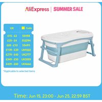 HOMCOM Foldable Bathtub Kids Bath Tub with Lid Large Bathtubs for 1 - 12 Years