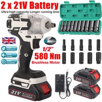 1000Nm 21V Cordless Electric Impact Wrench Drill Gun Ratchet Driver + 2 Battery image 3