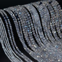 Natural Labradorite Faceted Round / Cube Beads 2mm,3mm,4mm,For Jewelry Making DIY Bracelets Necklace Strand Woman Gift