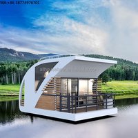 Small Houseboat for Floating Hotel Mobile Prefab House Modular Home Fishing Boat Floating Homes Tiny Home Water House