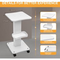 ABS Beauty Salon Trolley Salon Use Pedestal Rolling Cart Load 60KG for Barber Shop Studio Spa