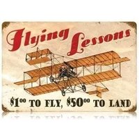 Aviation Airplane Metal Plaque Poster Flying Lessons Vintage Retro Tin Sign Wall Decor Gift For Bathroom Restaurant