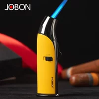 JOBON 1300℃ Metal Windproof Jet Flame Torch Gas Lighter Visible Gas Window Safety Locking Function Cigar Diamond Cigar Lighters
