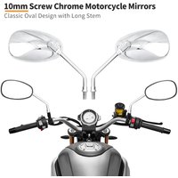 Universal 10mm Chrom Rückspiegel Motorrad Motocross Roller E-bike Racing Motorrad Seite Spiegel Rückansicht Zubehör