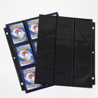 A4 3-hole 10PCS 9-pocket Binder Double-sided Trading Card Binder Sleeve Page Protector for 3 Ring-button Binder for Sports, Game