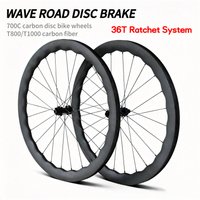 AliExpress NONE 700c Carbon Wheelset 50 WAVE Tubeless 36T Ratchet Hub Bicycle Wave Wheel Gravel Bike Center Lock Disc Brake Wheels