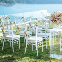 50pcs gold /white/black/clear chair Stackable White Hotel Dining Chair Set Chiavari Banquet event Hotel Wedding Chairs For event