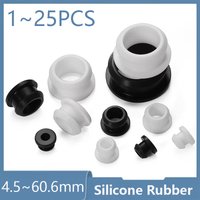 4.5~60.6mm Black/White Silicone Rubber Snap-on Grommet Plug Bung Wire Cable Wiring Protect Bushes O-rings Sealed Gasket