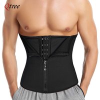 Qtree hommes chaud néoprène minceur tondeuse crochets ceinture Sauna sueur corps Shaper Corset Fitness Double ventre contrôle sangle perte de poids