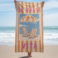 Unique La Dolce Vita Beach Towel Large Italian Style Pool Mat Microfiber Quick Dry Sport Towel Creative Summer Holiday Gift XXL
