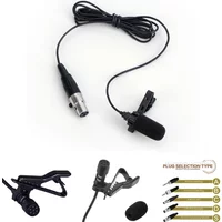 3.5mm Black Lavalier Lapel Microphone 3-Pin XLR 4-Pin For Wireless System With Microphone Cover High Quality