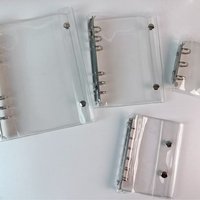 A5 A6 A7 A8 M5 PVC Transparent Double Button Loose Leaf Binder Notebook Cover Note Book Journal Planner Office Stationery