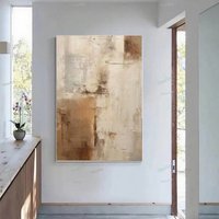 Large Handmade Art Knife Drawing Abstract Oil Painting Gold Blue Thick Oil Texture Canvas Art Mural For Home Living Room Deco