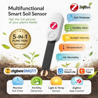 Zigbee Soil Moisture Sensor Fertility Sunlight Ambient Humidity Temperature Tester Monitor Detector For Smart Life TUYA 2MQTT