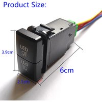 Car Accessories Light Switch Button 39*21*60mm Automobiles Black Car Fog Light Switch Dual Buttons Car Brand New