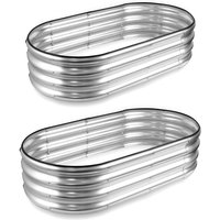 1PCS Metal Planting Box Vegetable Growing Tank Combined Plant Vegetable Growing Box Oval-shaped Galvanized Steel Sheet in Variou