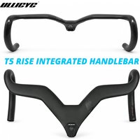 AliExpress ULLICYC T5 Rise Integrated Handlebar Full Carbon Fiber Internal Routing Road Bike Cockpit Rise 40mm Carbon Drop Bar With Mount