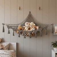 Jumbo Stuffed Animal Hammock Hanging Giant Capacity Toy Hammock Storage Net Macrame Woven Organizer Plush Holder Kids Room