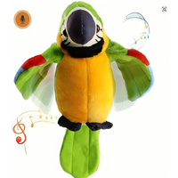 Talking Parrot Plush Toy, Repeat What You Say, Interactive Stuffed Animal for Kids, Educational Electronic Pet with Sound, Chris