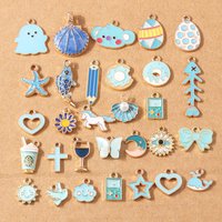 10pcs/Lot Random Mix Enamel Animal Flower Heart Charms Pendants for DIY Earrings Necklace Bracelet Jewelry Making Accessories