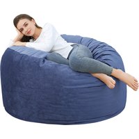 Giant Bean Bag Chair with High-Rebound Memory Foam, Stuffed Bean Bag Sofa with Dutch Velvet Cover, Plush Lazy Sofa