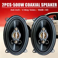 500W 4x6 Inch Car Speakers W-Way Coaxial Full Frequency for Car Stereophonic Sound, Thin Design Speaker Bus Audio Sytem Upgrade