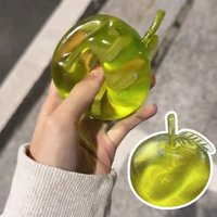 Green Apple Squishy Slow Rising Squeeze Toy Soft Transparent Decompression Stress Relief Ball Party Favor Gift For Kids Adults