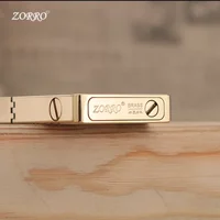 Zorro ZL8 copper ultra-thin fuel lighter, Constantine pattern personalized engraving grinding wheel lighter, all-in-one machine