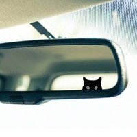 Cat Peeker Decal, Car Decal, Black Cat Peeker Sticker, Blank Button, Vinyl Decal, Car Stickers, Vinyl Stickers, Eject Sticker