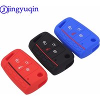 jingyuqin 4 Buttons Flid Key Silicone Fob Cover Case Skin For VW Polo 2016 2017 Golf 7 MK7 For Skoda Octavia Combi A7
