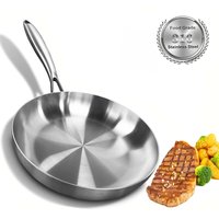 316 Stainless Steel Frying Pan Non-Stick Pan Fried Steak Pot Uncoated Home Kitchen Cookware For Gas Stove and Induction Cooker