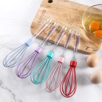1pc 10-inch manual transparent handle silicone egg beater cake cream mixer egg baking gadget