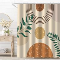 Boho Bad Vorhänge Dusche wasserdicht 72 "x 72" moderne Dusch vorhang Set Blätter Pflanze neutrale Badezimmer für die Heim dekoration