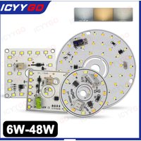 LED Driver-Free High Voltage Patch 220V 6W 12W 20W 24W 48W Three-Color Square Round Light Board LED Light Accessories Parts
