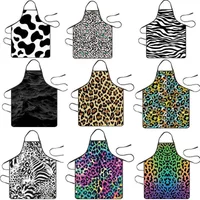 Leopard Print Cow Pattern Apron Funny Prank Gift Party Sleeveless Apron Kitchen Smock