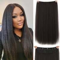 synthetic yaki straight Clip in Hair Extensions 20 Inch Curly Hair Extension Long Soft Synthetic Hairpieces for Women