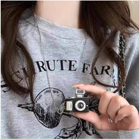 Japan and South Korea Kpop Hip-Hop Y2K Simple Personality Camera Pendant Necklace for Women Men Punk Charms Jewelry Accessories