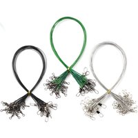 20pcs Anti Bite Steel Fishing Line Steel Wire Leader With Swivel Fishing Accessory Lead Core Leash Fishing Wire 15CM-50CM