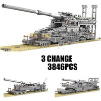 World War Germany Military Vehicle Dora 800mm Schwerer Gustav Railway Gun Model Build Block Army Figure Brick Toys For Gift