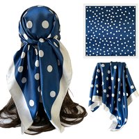 Dot Print Square Scarf For Women Silk Shawl Neckerchief Female Hair Bands Head Wraps Headband Foulard Satin Hijab Bandana