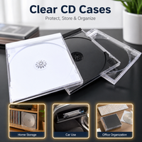 10PCs Empty Transparent CD Case 14.2cm 3-Piece PP Plastic Box for 1-2 Discs, Clear Storage Case