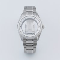 Manbushijie 40mm silver watch case with strap sapphire glass fit NH35 NH36 NH34 NH38 NH70 NH72 ETA2824 PT5000 movement image 4
